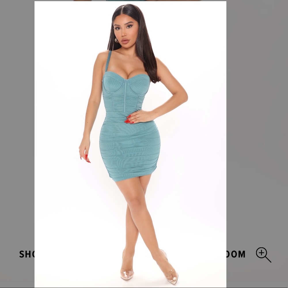 Mesh Mini Dress - Blue